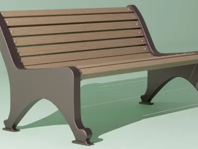 Wooden Bench 3D model