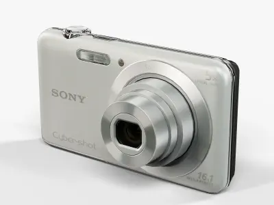 Sony DSC-W710 Silver compact digital camera Low-poly 3D model