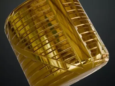 Full Gold Corrugated Metal PBR Seamless Texture