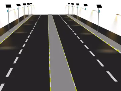 Street And solar light poles 3D model