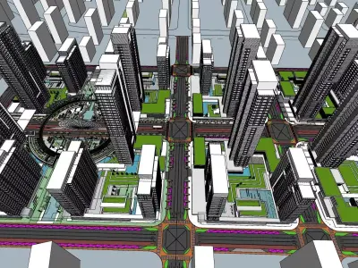 cityscape piadza entertainment theme park 3D model