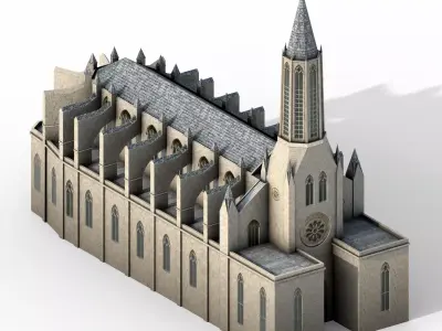 Iglesia de Santa Eulalia Low-poly 3D model
