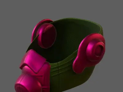 Gas mask helmet 3d model scifi Low-poly  Low-poly 3D model