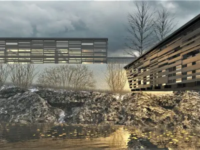 Modern Wooden Production Facility 3D model