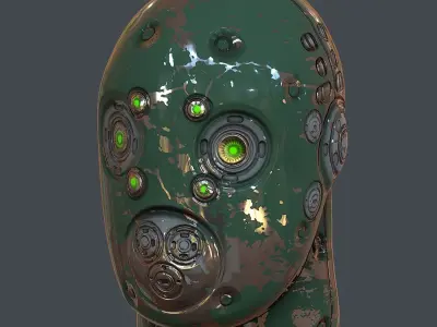 Gas mask helmet 3d model scifi Low-poly Low-poly 3D model 38