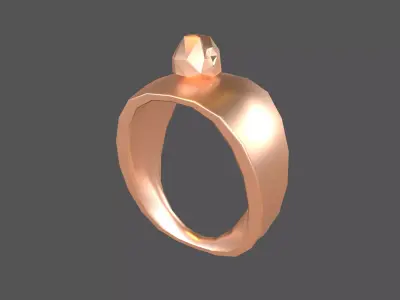 Gem Simple Ring v1 003 Low-poly 3D model