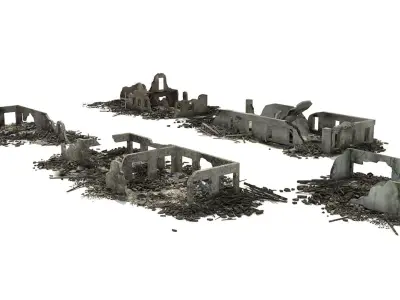  Ruined Damaged Buildings Collection 4 