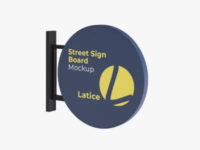 Signboard round shelf Low-poly 3D model