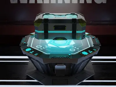 3D Sci Fi Hangar Interior with scifi box  3D model