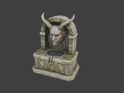 Gargoyle Fountain Low-poly 3D model