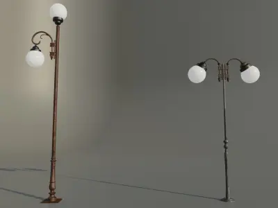Street lights Low-poly 3D model