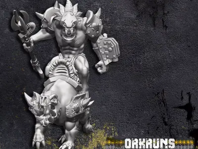 Orkruns miniature of demon on horse 3D model
