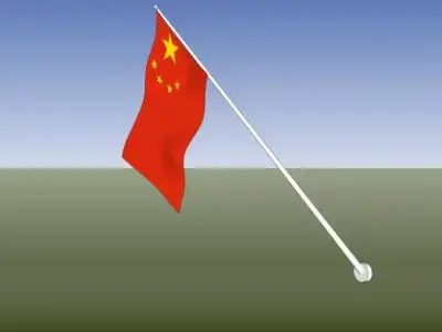 China flag - wall mount 3D model