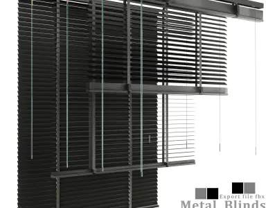 Metal Blinds black - gray 3D model