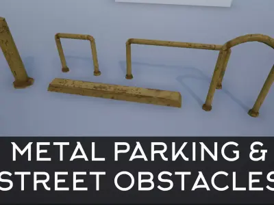 Parking and Street Obstacles - Bumps  Low-poly 3D model