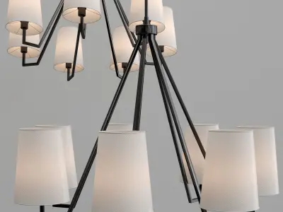 Carson Forged-Iron 7-Arm Chandelier 3D model