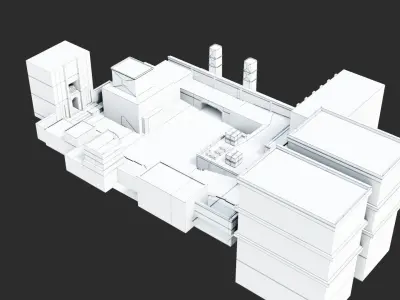 Simple game Environment Low-poly 3D model