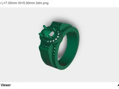 Men Ring With Oval Cut Center Stone 3D print model