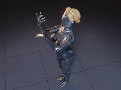 Ballerina Robot Twins - Atomic Heart - Rigged 3D model