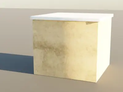 Brown Concrete Building Low-poly 3D model