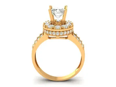 Luxury Double Halo Diamond Engagement Ring  1010 3D print model