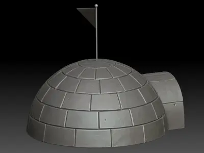 stylized igloo 3D model