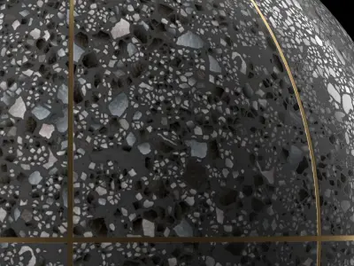 Terrazzo Materials 9- Tiling By Metal Gaps  Pbr 4k Seamless Texture