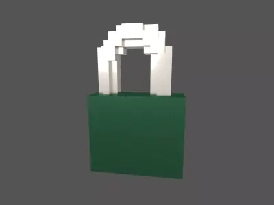 Voxel Lock v1 006 Low-poly 3D model