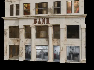 BANK BUILDING Low-poly 3D model