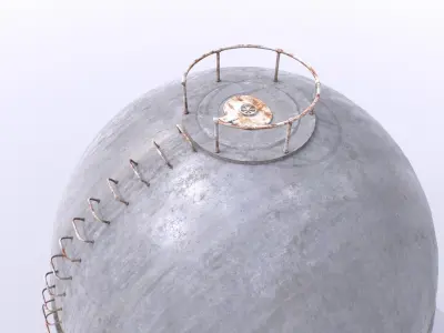 Concrete water tower 2 Low-poly 3D model