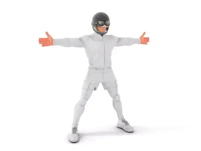 Futuristic White Suit model pack Low-poly 3D model