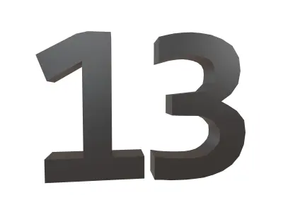 Date Number 13 v1 001 Low-poly 3D model