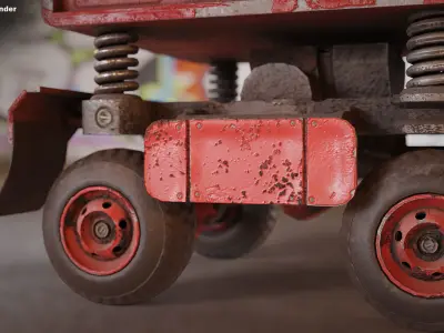 Cute sci-fi planet rover with PBR materials and a custom rig  Low-poly 3D model