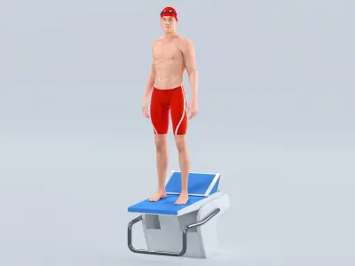  Male Swimmer Animated HQ 001 Standard License 