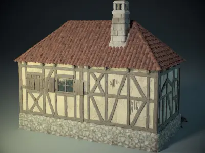 Medieval House 03 Game Ready Low-poly 3D model