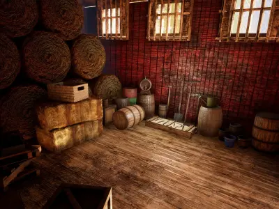 Farm Village 240 Assets Low-poly 3D model