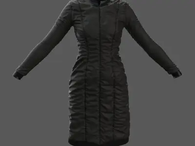 SciFi Puffed Dress Marvelous Designer 3D model