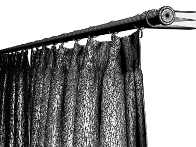Brown window curtains 3D model