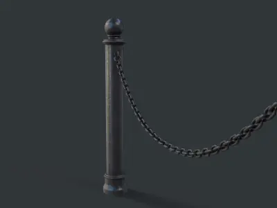 Street Bollard 03 PBR Game Ready Low-poly 3D model