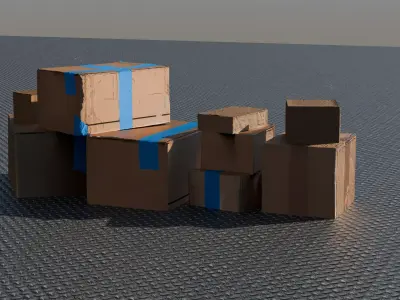 Cardoard Boxes Pack 1 Free 3D model