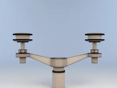 Sadev Spider Fitting 2 Arms - Glass Hardware 3D model