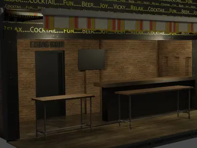 Thailand Gogo Bar Strip Club Building Low-poly 3D model