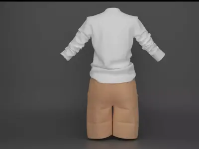 street shirt and short model in Marvelous Designer Low-poly 3D model