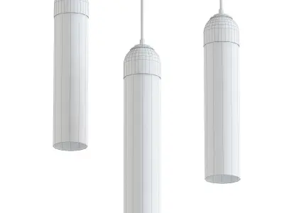 VIAN B three glass and gold pendant lights with name van 3D model