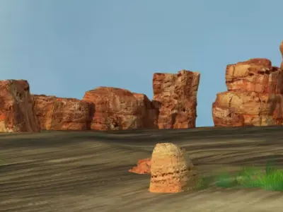 Sand Grass Dune desert landscape sahara wilderness area 3D model