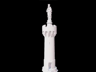 PBR Tower Old Monument Statue Photoscan Low-poly 3D model