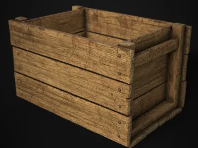 Old Wood Crate 1 Low-poly 3D model