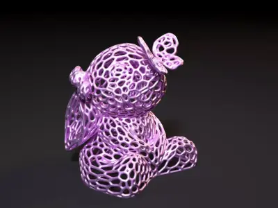 Rabbit with a butterfly Voronoi 3D print model