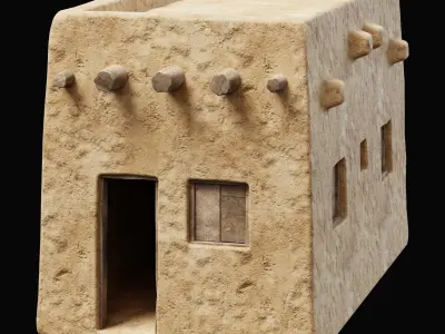 ANCIENT GENERIC CLAY HOUSES BUILDING DESERT EGYPT AAA COLLECTION Low-poly 3D model