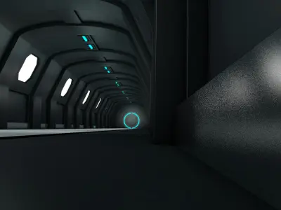 Sci Fi Tunnel Low-poly 3D model